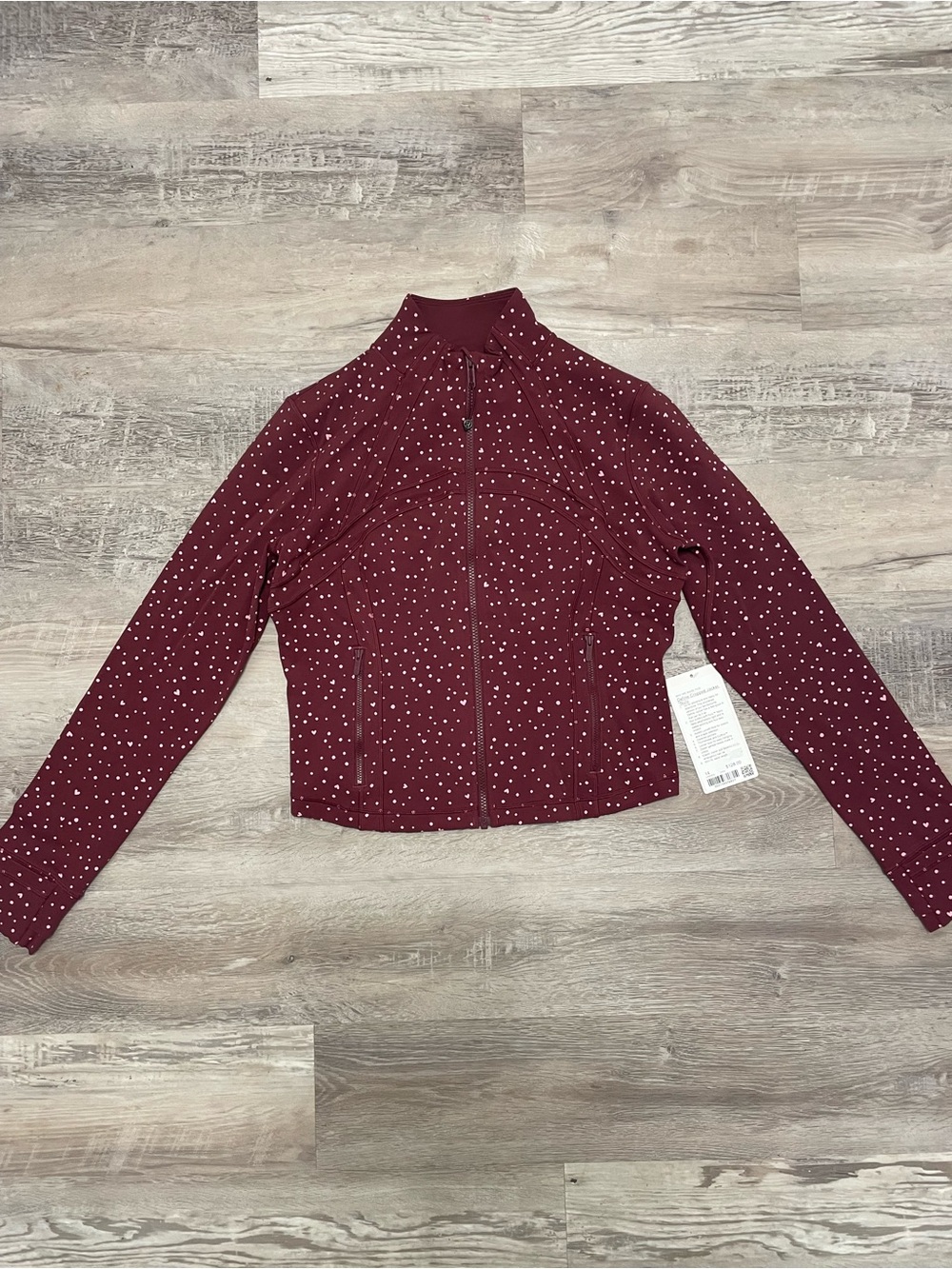 lululemon athletica Maroon and Pink Polka Dot Zip Jacket